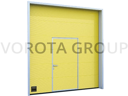 Противопожарные ворота с калиткой желтые 3000x2500